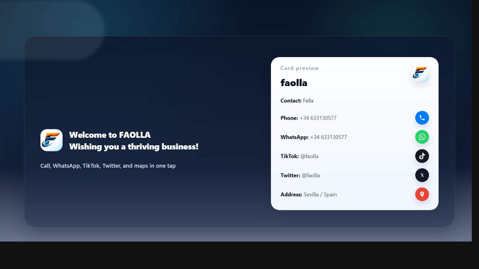 FAOLLA welcome screen